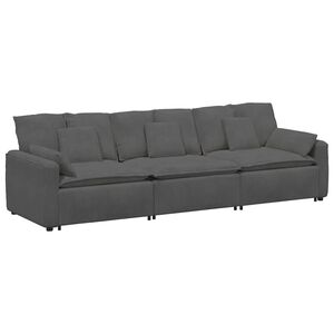 vidaXL Modulaire bank met kussens donkergrijs
