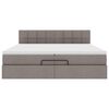vidaXL Ottoman bed met matras 200x200 cm stof taupe