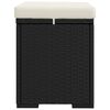vidaXL Hocker met kussen 40x30x40 cm poly rattan zwart