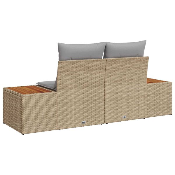 vidaXL Tuinbank Beige 184 x 62 x 85cm poly rattan