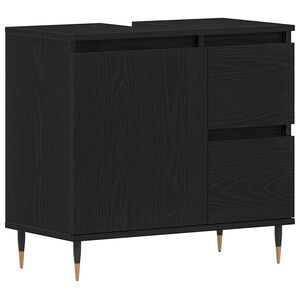 vidaXL Badkamer Kast Zwart Eiken 65 x 33 x 60 cm Bewerkt hout