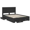 vidaXL Bedframe met lade Zwart en Zilver 150 x 200 cm Bewerkt hout