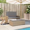 vidaXL Tuinbank met kussens en voetenbank poly rattan beige
