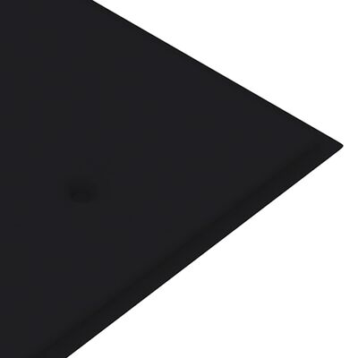 vidaXL Tuinbank met zwart kussen 150 cm massief teakhout