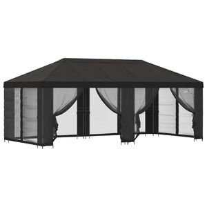 vidaXL Tuin Gazebo met Zijwanden 6 x 3 m Antracietkleurig
