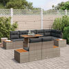 vidaXL Tuin Sofa Set met opslag 9 pcs Grijs Poly riet