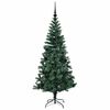 vidaXL Kunstmatig Voorverlicht Kerstboom Groen 150 cm PVC en Metaal
