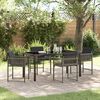 vidaXL Tuin eettafelset 5 pcs Grijs poly rattan