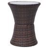 vidaXL 3-delige Bistroset met kussens poly rattan bruin