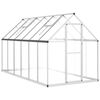vidaXL Tuinkas met basisframe 334x169x195 cm aluminium zilverkleurig