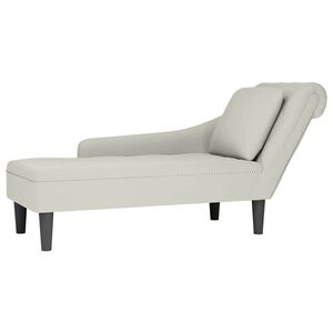 vidaXL Chaise longue met rechterarmleuning fluweel crèmekleurig
