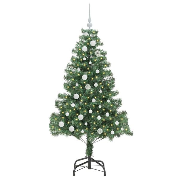 vidaXL Kerstboom met 150 LED met standaard Groen 150 cm PVC