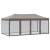 vidaXL Partytent inklapbaar met zijwanden 3x6 m taupe