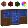 vidaXL Dressoir met LED-verlichting 181,5x37x100 cm bruin eikenkleur