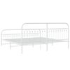 vidaXL Bedframe met hoofd- en voeteneinde metaal wit 193x203 cm