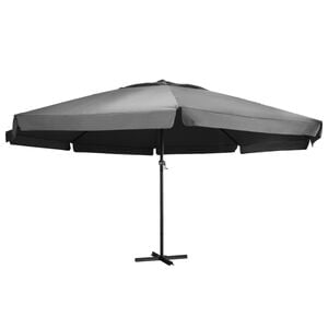 vidaXL Parasol met aluminium paal 600 cm antracietkleurig