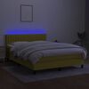 vidaXL Boxspring met matras en LED stof groen 140x190 cm