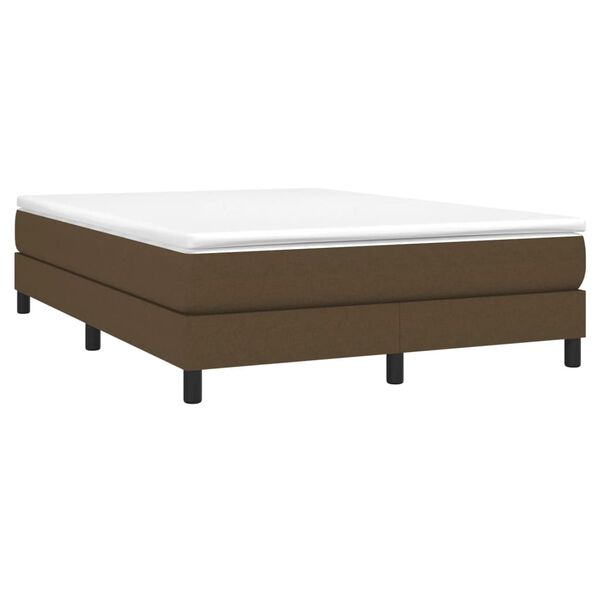 vidaXL Boxspring bed stof donkerbruin 140x190 cm
