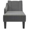 vidaXL Chaise longue met rechterarmleuning stof donkergrijs