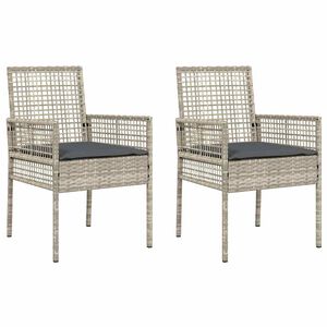 vidaXL Tuinstoel 2 st Lichtgrijs poly rattan