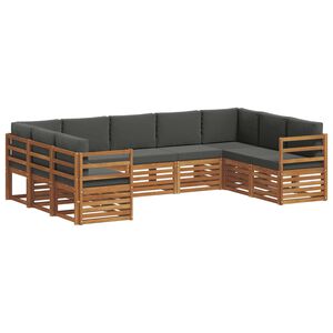 vidaXL Sofa-Sets 9 pcs Natuurlijk en Antraciet Massief Acaciahout