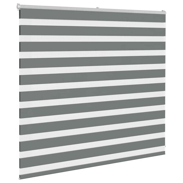 vidaXL Zebra rolgordijn 155x100 cm stofbreedte 150,9 cm donkergrijs
