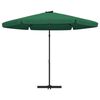 vidaXL Parasol met stalen paal 300 cm groen