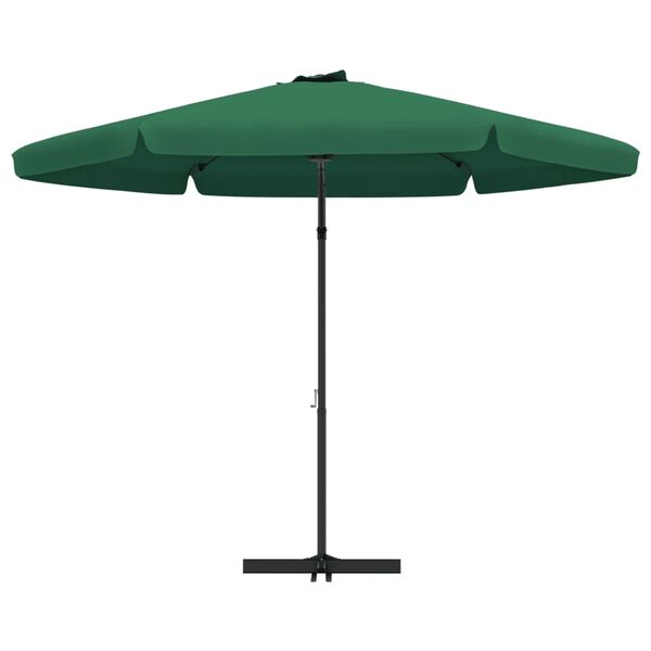 vidaXL Parasol met stalen paal 300 cm groen