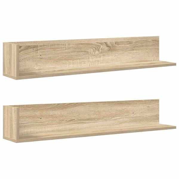 vidaXL Wandschappen 2 st 100x16,5x16,5 cm bewerkt hout sonoma eiken
