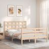 vidaXL Bedframe met hoofdbord massief hout