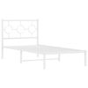vidaXL Bedframe met hoofdbord metaal wit 90x190 cm