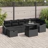 vidaXL Tuin Sofa Set met kussen met opslag 8 pcs Zwart Poly riet