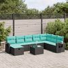 vidaXL 8-delige Loungeset met kussens poly rattan zwart