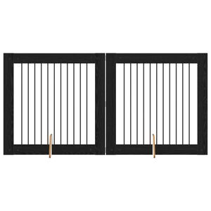 vidaXL Hondenhekje met standaards 2 pcs Zwart eiken 100 x 100 cm
