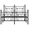 vidaXL Bedframe met hoofd- en voeteneinde metaal zwart 120x200 cm
