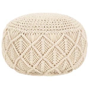 vidaXL Poef macram&eacute; handgemaakt 45x30 cm katoen