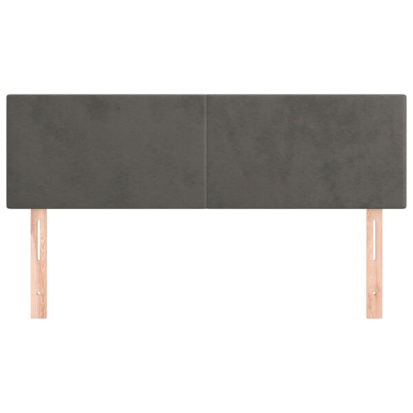 vidaXL Hoofdborden 2 st 72x5x78/88 cm fluweel donkergrijs