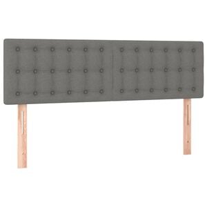 vidaXL Hoofdborden 144x5x78/88 cm stof donkergrijs