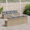 vidaXL Tuin Sofa Set met kussen 9 pcs Beige en Grijs poly rattan