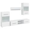 vidaXL 5-delige Tv-meubels met LED-verlichting bewerkt hout matwit