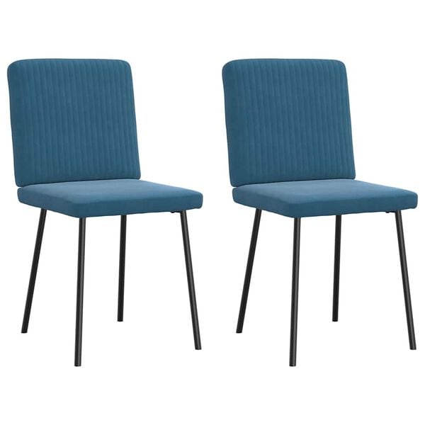vidaXL Eetkamerstoelen 2 st fluweel blauw