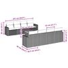 vidaXL 9-delige Loungeset met kussens poly rattan zwart