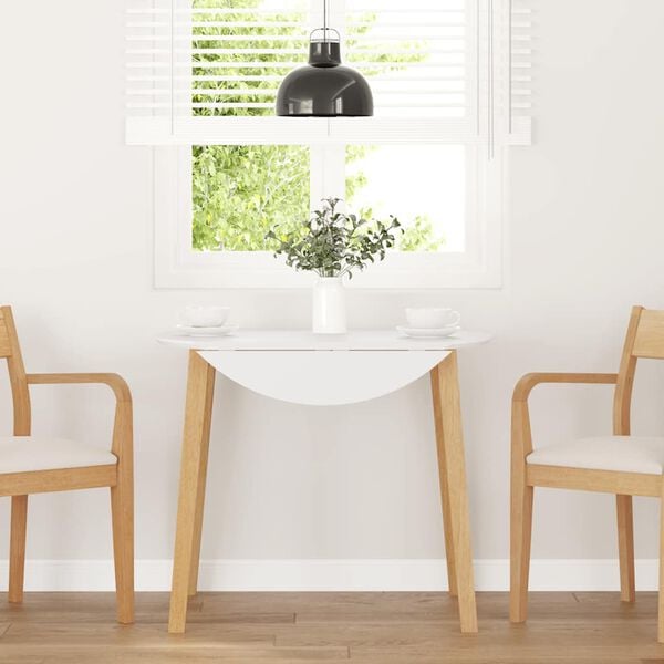 vidaXL Eettafel massief hout naturel rubber