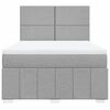 vidaXL Boxspring met matras stof lichtgrijs 140x190 cm