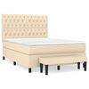 vidaXL Boxspring met matras stof cr&egrave;mekleurig 140x200 cm