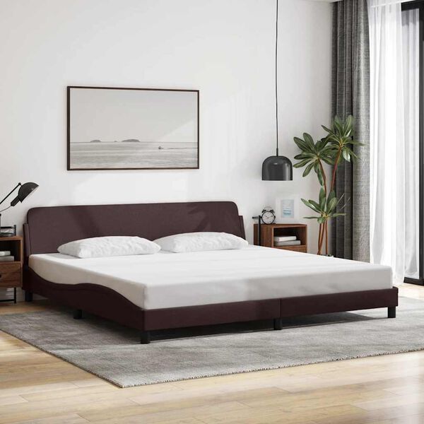 vidaXL Bedframe "Dover" stof donkerbruin 200x200 cm