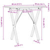 vidaXL Eettafel X-frame 80x50x75 cm massief grenenhout en staal