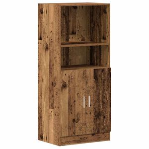 vidaXL Keukenkast 57x41,5x131,5 cm bewerkt hout oud houtkleurig