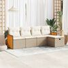 vidaXL 5-delige Loungeset met kussens poly rattan beige