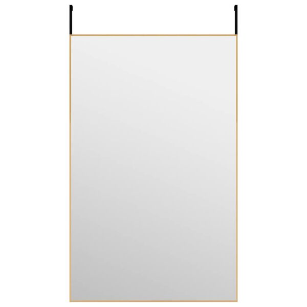 vidaXL Deurspiegel 50x80 cm glas en aluminium goudkleurig